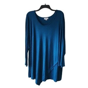 Jaclyn Smith collection striped long sleeve shirt